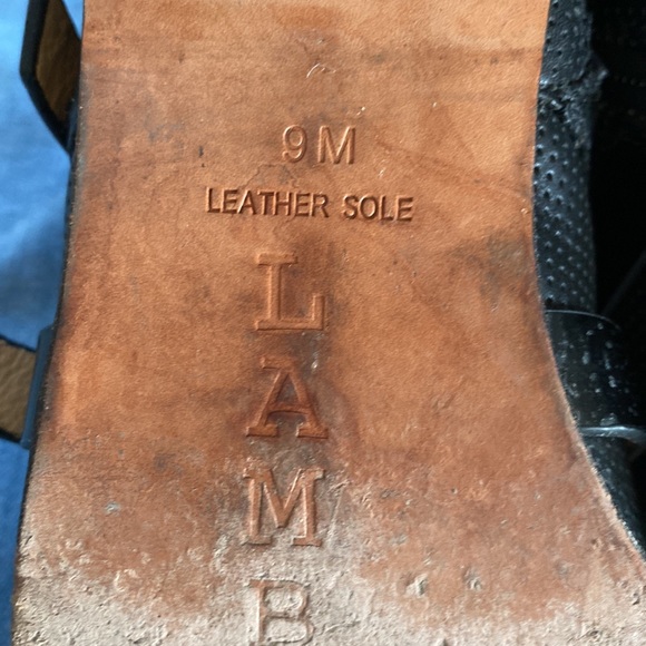 L.A.M.B. By Gwen Stefani black leather buckle boots with side zip Sz 9 - Picture 11 of 12